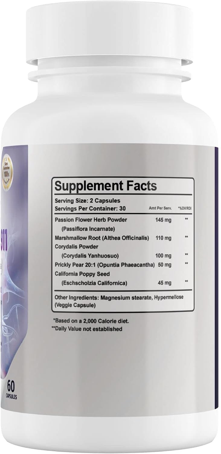 Phytage Labs Nerve Control 911 – Complemento Botánico Avanzado para el Sistema Nervioso – 60 Cápsulas