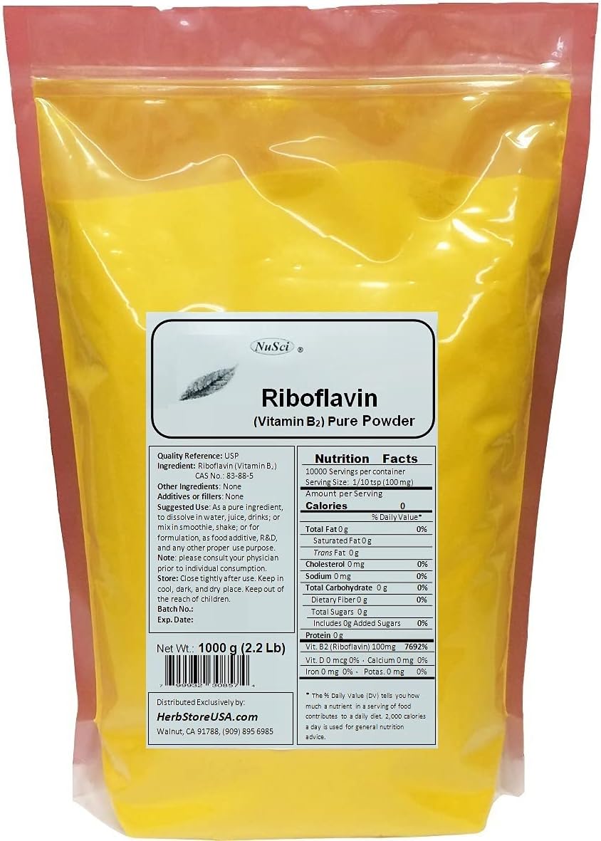 Vitamina B2 Riboflavina Pura en Polvo - 227 g (8 oz)