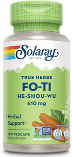SOLARAY Fo-Ti Cápsulas - Suplemento Herbal Chino - 610 mg, 100 Cápsulas Vegetales