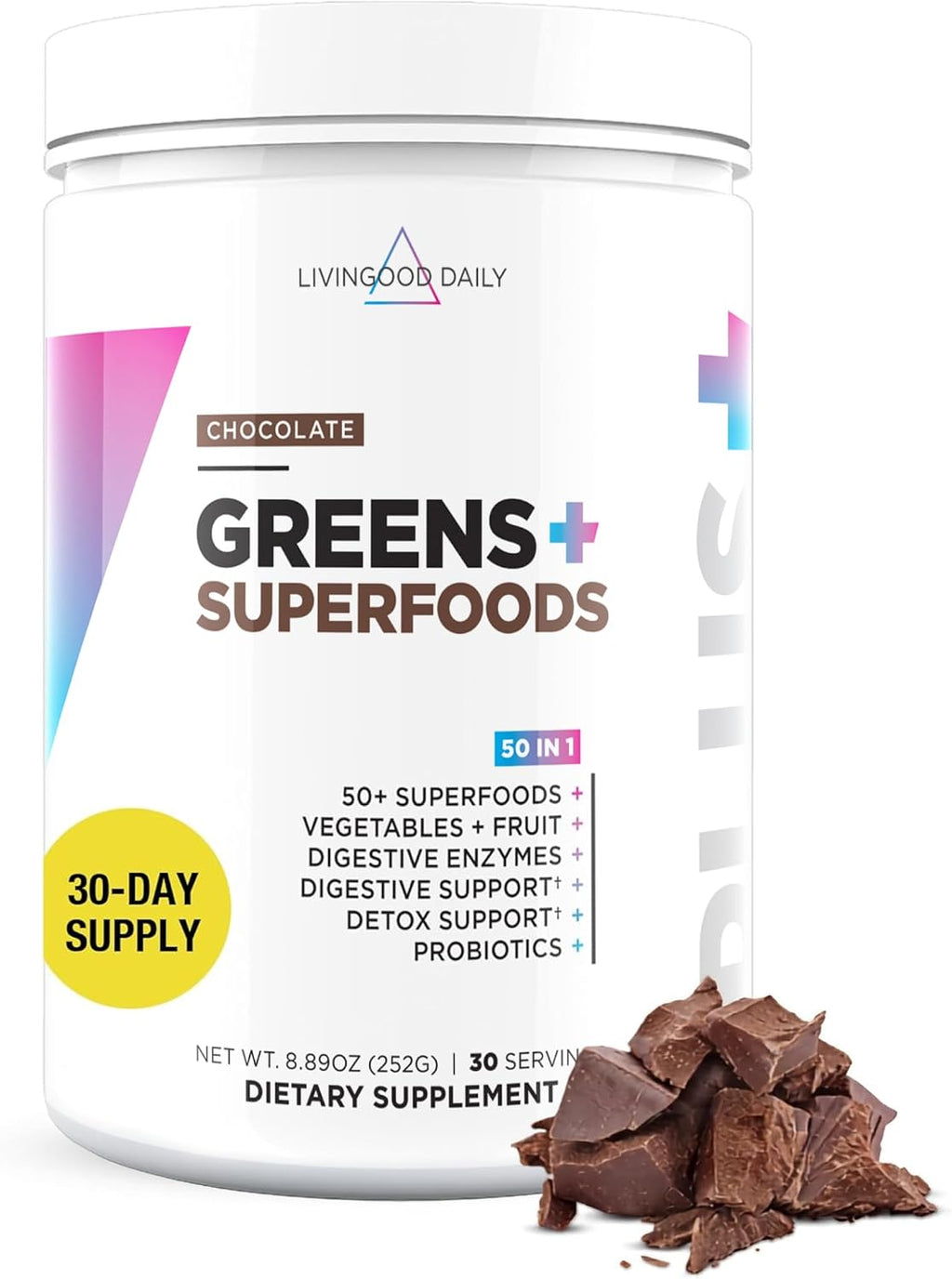 Livingood Daily Greens & Superfood Powder - Chocolate - 30 raciones