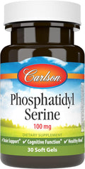 Carlson - Fosfatidilserina, 100 mg, No Transgénico, Función Cerebral, 30 Cápsulas Blandas