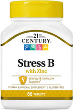21st Century Stress B Plus Zinc, 66 comprimidos