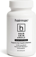 Hairmax Complemento Alimenticio para Cabello, Piel y Uñas – 2500 mcg de Biotina, Bloqueador de DHT, MSM y Antioxidantes (Pack de 2 Frascos)