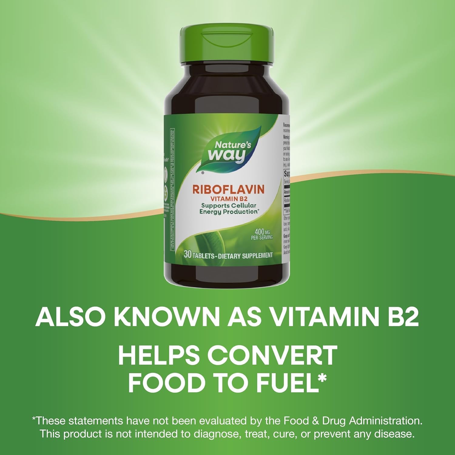 Riboflavina Vitamina B2, 400 mg por porción, Paquete de 3