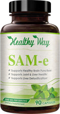 Healthy Way SAM-e 500 mg - S-Adenosil-L-Metionina - 90 Cápsulas