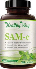 Healthy Way SAM-e 500 mg - S-Adenosil-L-Metionina - 90 Cápsulas