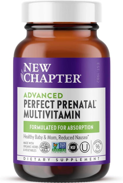 New Chapter Advanced Perfect Prenatal Vitaminas Prenatales, 96 comprimidos – Image 1