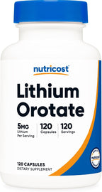 Nutricost Orotato de Litio 5mg, 120 Cápsulas