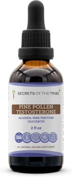 Secretos de la Tribu Extracto Líquido sin Alcohol de Polen de Pino para Testosterona, Polen de Pino Silvestre (Pino Silvestre, Pinus sylvestris) Polen Seco (118 ml)
