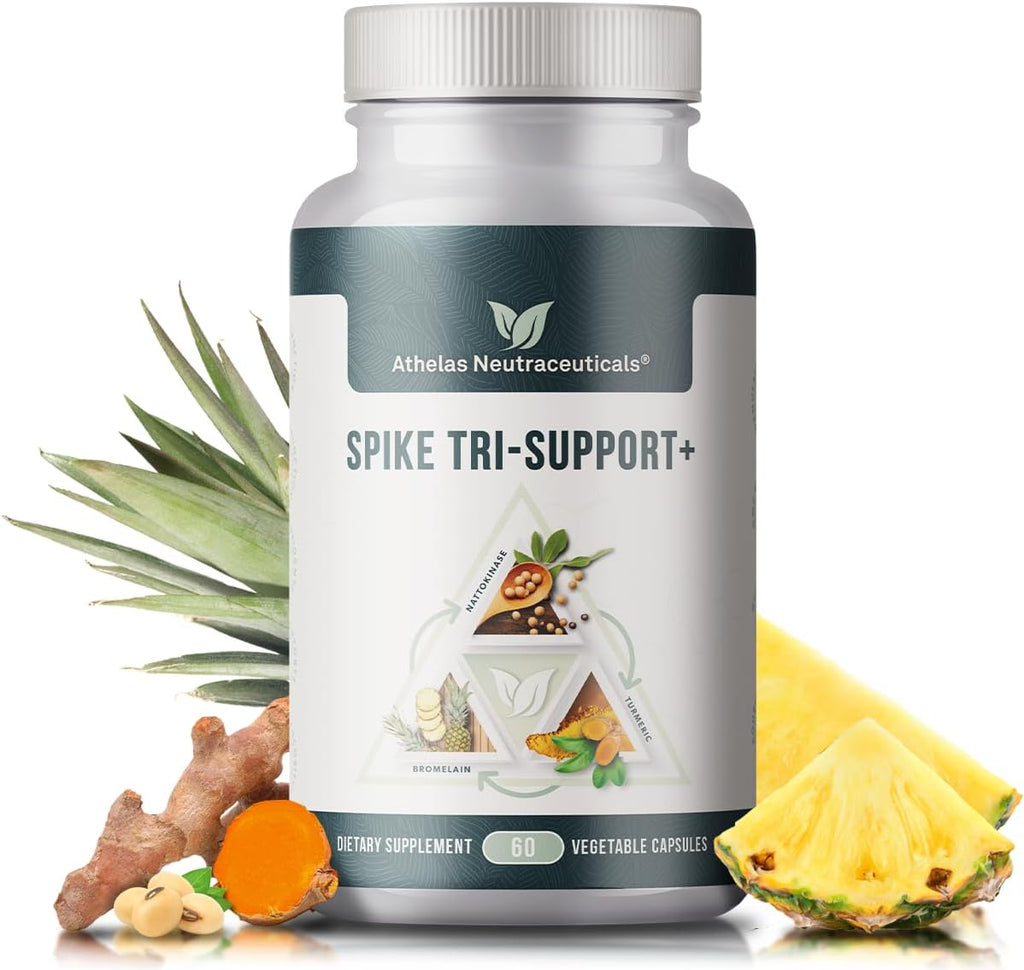 Spike Tri-Support+ con Nattokinasa, Bromelina y Cúrcuma - Incluye Extracto de Diente de León, Semilla Negra, Té Verde, Selenio y Musgo Irlandés