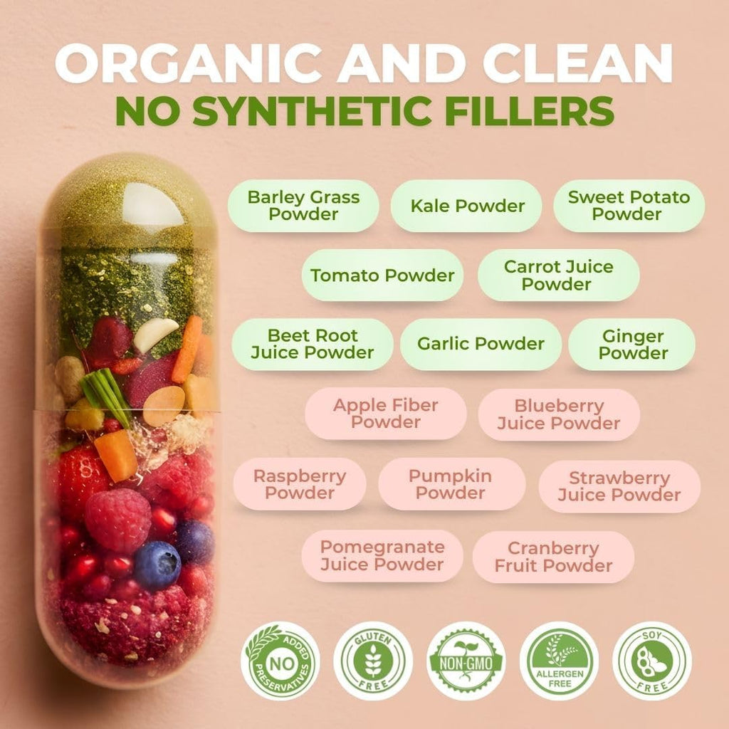 Vital Super Fruits & Veggies - Cápsulas de Superalimentos Diarios para Adultos