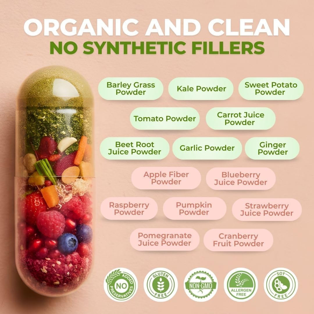 Vital Super Fruits & Veggies - Cápsulas de Superalimentos Diarios para Adultos