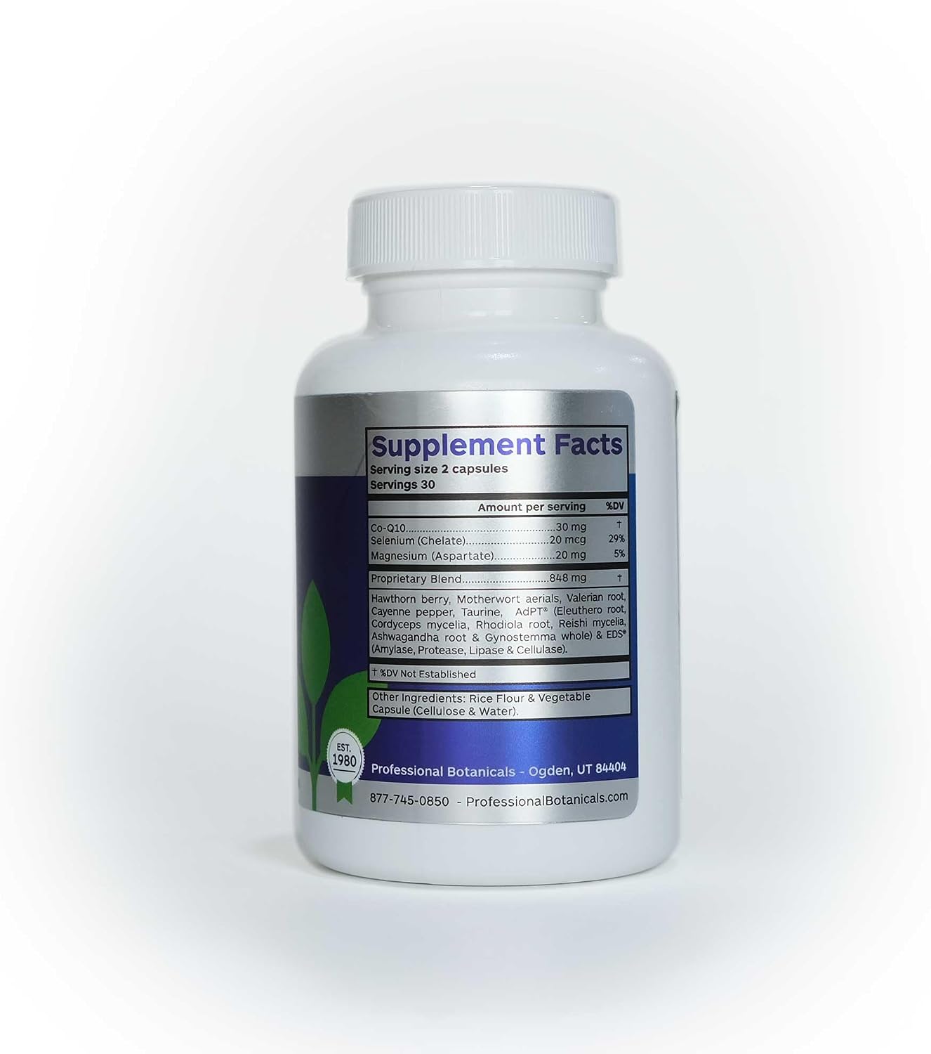 Professional Botanicals Cardio-CoQ CoQ10 - Coenzima Q10 Vegana con Espino, Valeriana y Cayena - 60 Cápsulas