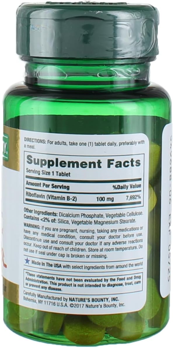 Nature's Bounty Vitamina B2 100 mg - 100 Comprimidos