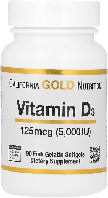 California Gold Nutrition Vitamina D3 5000 – Mantenimiento de huesos y dientes: La vitamina D contribuye al – Image 1