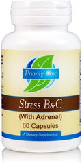 Priority One Stress B & C, 60 Cápsulas - Complejo B con Adrenal