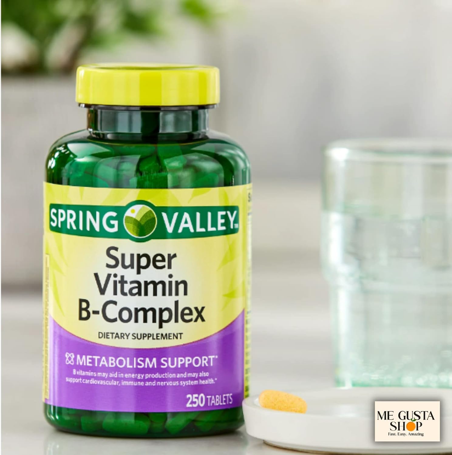 Spring Valley Super Complejo B en Comprimidos, Suplemento Alimenticio, 500 Comprimidos (2 Envases de 250)
