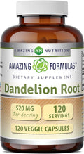 Amazing Formulas Raíz de Diente de León (Taraxacum Officinale) – 520 mg por cápsula, 120 cápsulas veganas