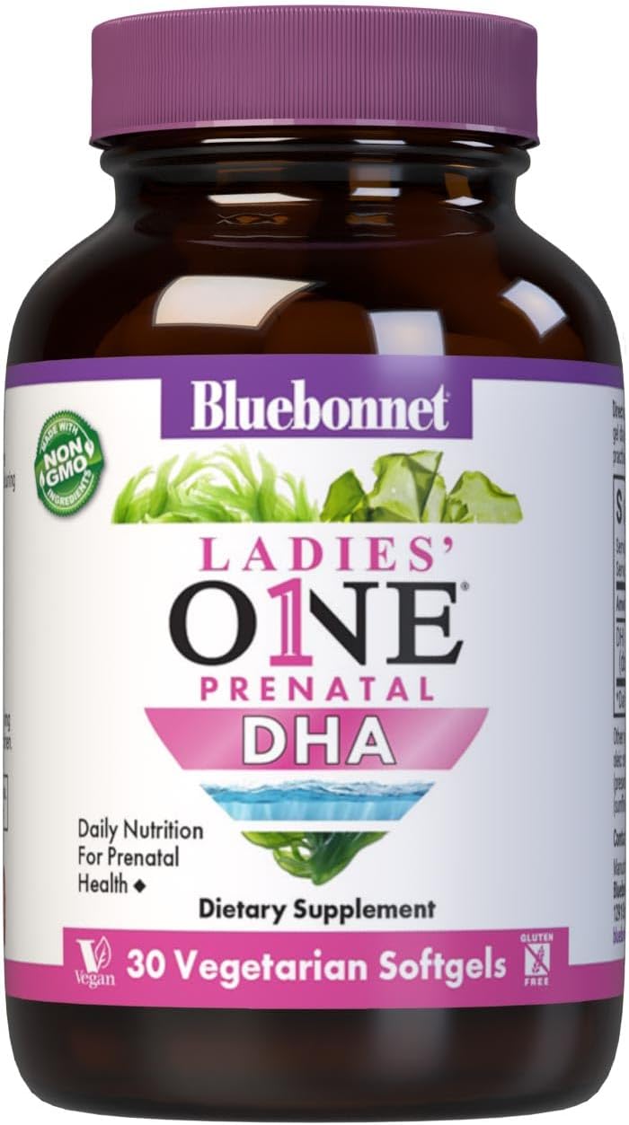 Bluebonnet Nutrition Ladies' One Prenatal DHA – 30 Vegetarian Capsules