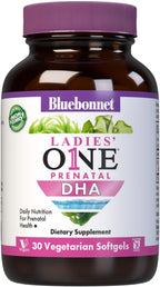 Bluebonnet Nutrition Ladies' One Prenatal DHA – 30 Vegetarian Capsules