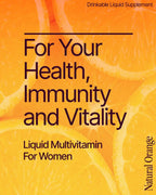 BeMe Multivitamínico Líquido para Mujeres - 13 Vitaminas y Minerales - 15 Sobres, Sabor Naranja