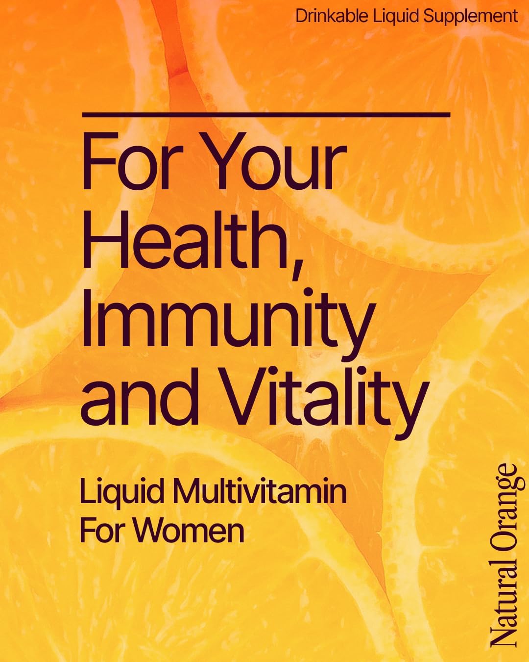BeMe Multivitamínico Líquido para Mujeres - 13 Vitaminas y Minerales - 15 Sobres, Sabor Naranja