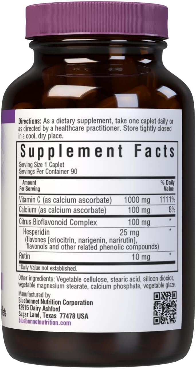 Bluebonnet Nutrition Vitamina C Tamponada 1000 mg - 90 Cápsulas Vegetales