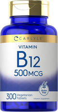 Carlyle Vitamina B-12 500mcg | 300 Comprimidos | Suplemento Vegetariano