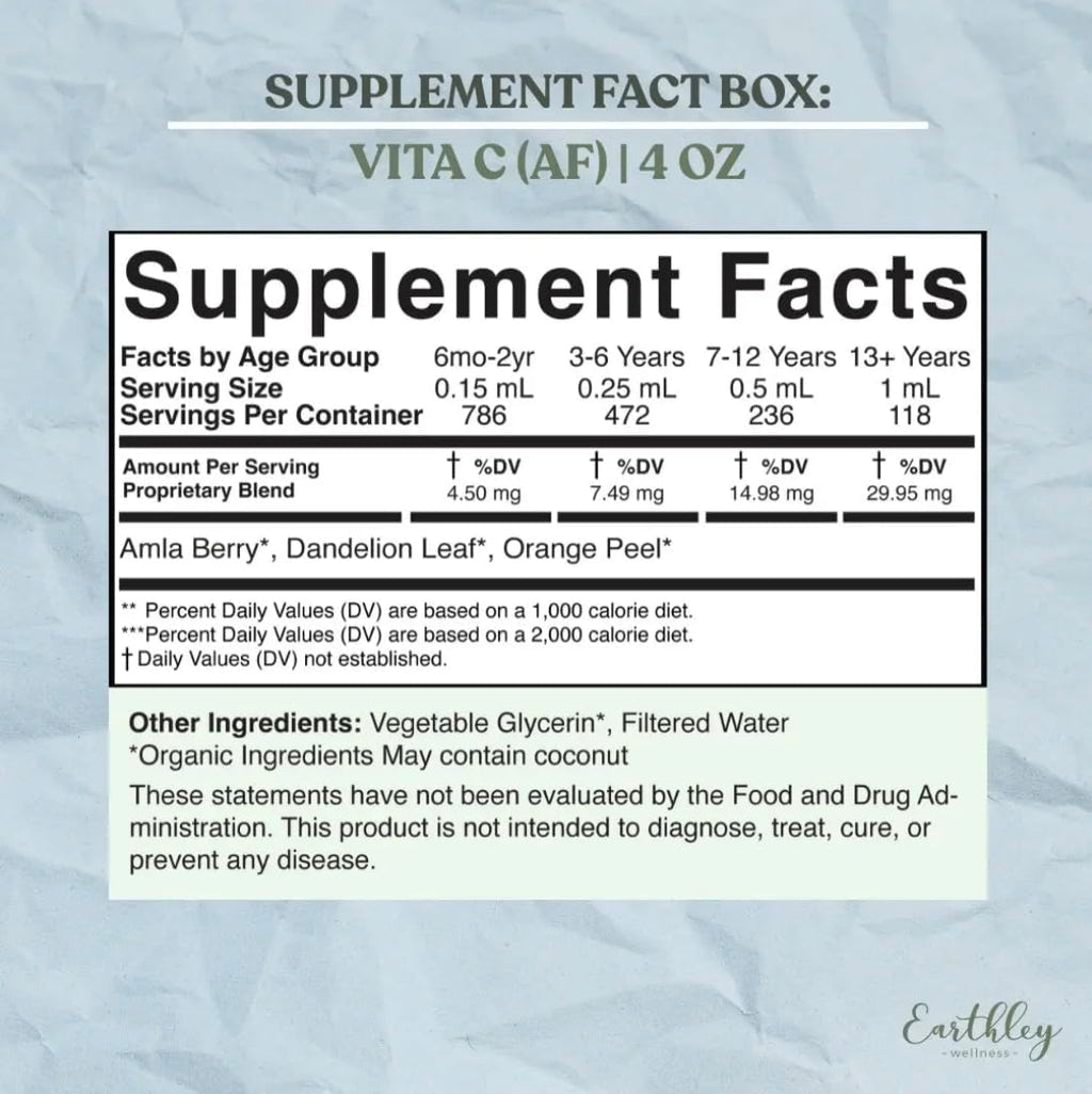 Earthley Wellness Vita-C - Tintura Natural de Vitamina C (60 ml)