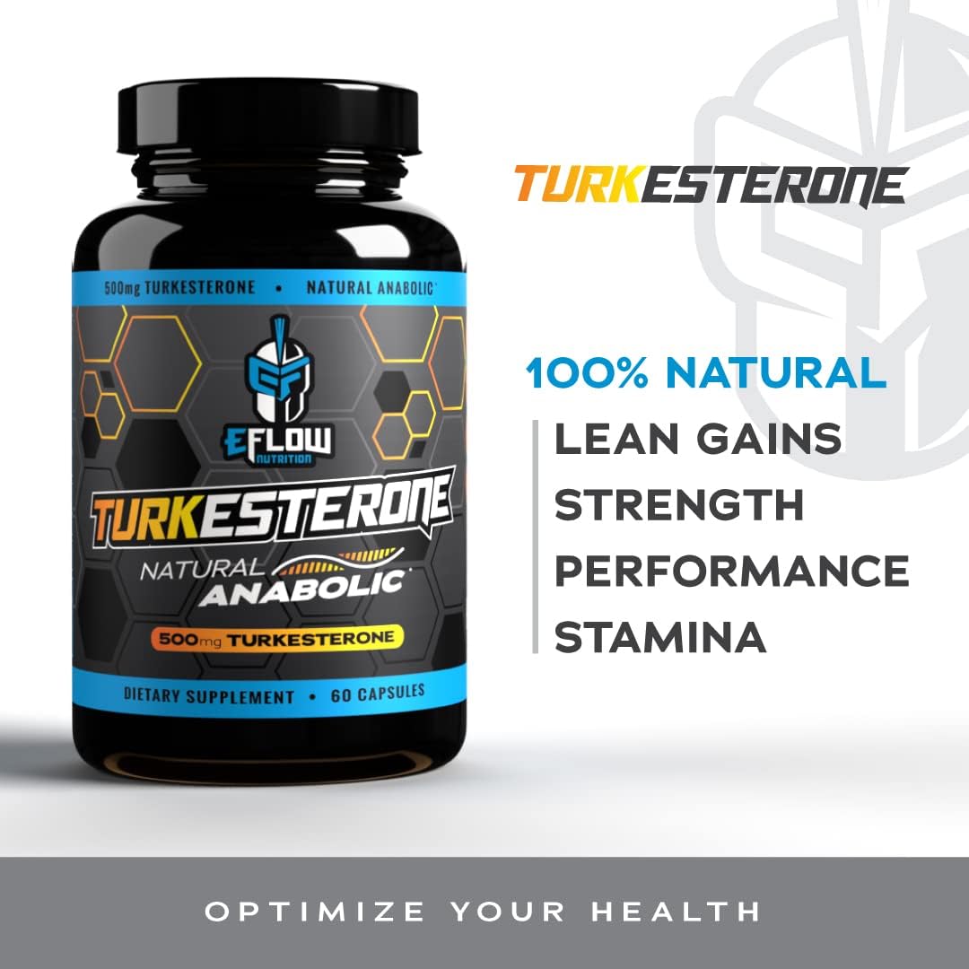 eFlow Nutrition Turkesterone - Suplemento Deportivo de Alta Absorción 60 Cápsulas