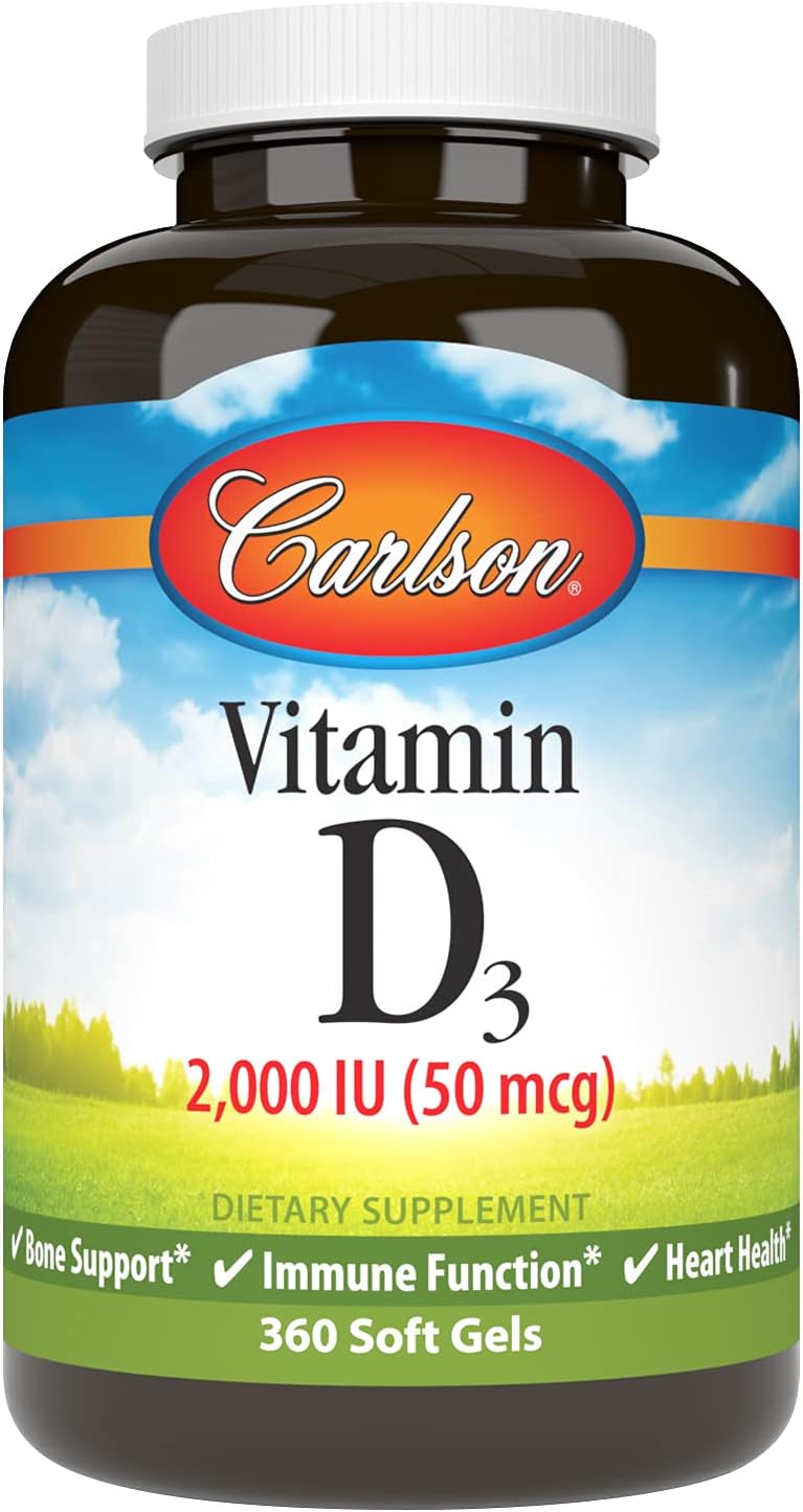 Carlson Vitamina D3 2000 UI (50 mcg) - 360 Cápsulas Blandas
