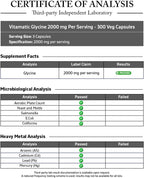 Vitamatic Glicina Suplemento, 2000mg por Dosis, 300 Cápsulas, No-GMO, Sin Gluten