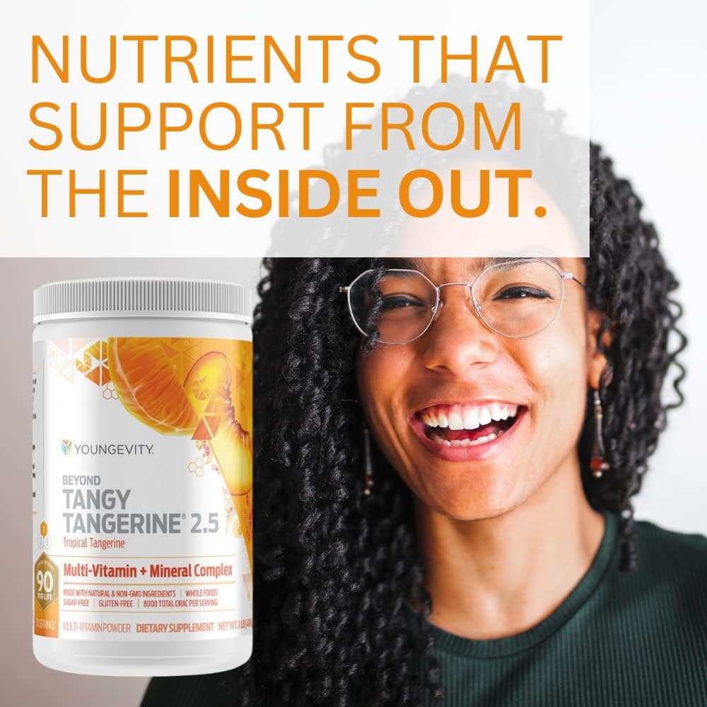 Youngevity Beyond Tangy Tangerine 2.5 Tropical Tangerine - Complejo Multivitamínico y Mineral con Alimentos Naturales (6 unidades)