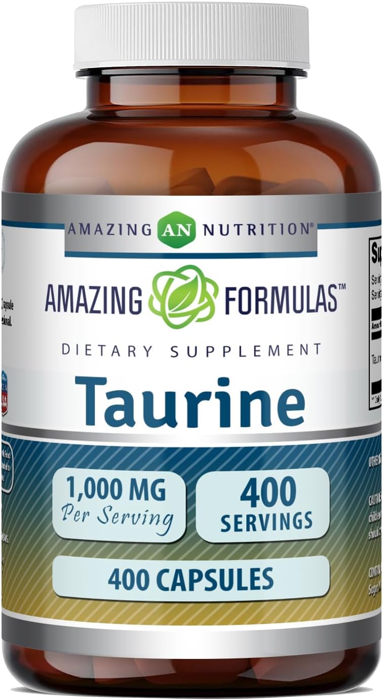 Amazing Formulas Taurina 1000 mg – Suplemento en Cápsulas – 400 Cápsulas