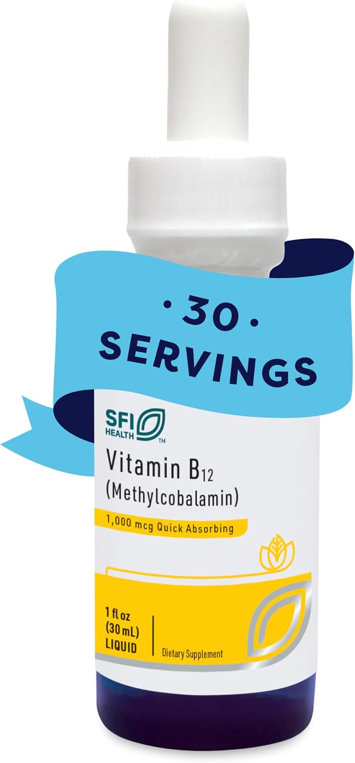 Klaire Labs SFI Health Vitamina B12 Líquida, 1 mg (1000 mcg) de Metilcobalamina, 30 ml