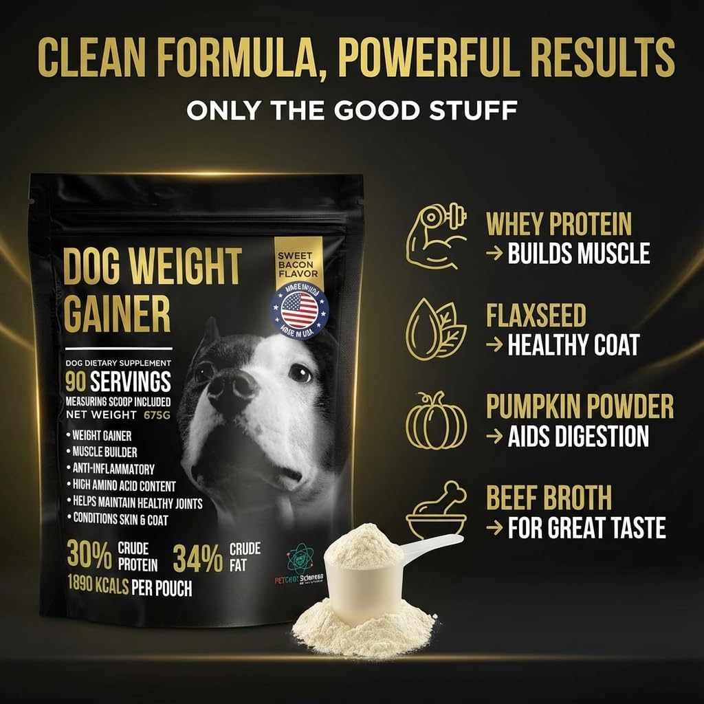 Dog Weight Gainer 90 Servicios - Suplemento para Aumento de Peso y Músculo para Perros - PET CARE Sciences