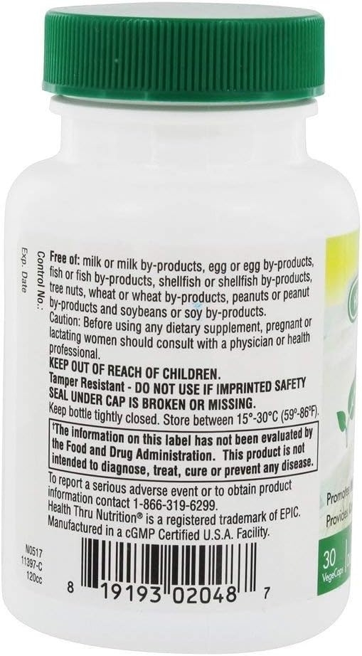 Health Thru Nutrition PQQ 20 mg Apoyo a la Biogénesis Mitocondrial - 30 Cápsulas Vegetales