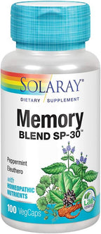 SOLARAY Memory Blend SP-30 - Mezcla Herbal con Sales Celulares para Apoyar Memoria, Concentración y Enfoque | Vegano, No-GMO | 100 Cápsulas Vegetales (50 Dosis)