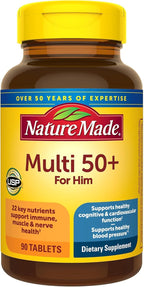 Nature Made Multi for Him 50+ Multivitamínico para Hombres, 90 comprimidos (Paquete de 2)