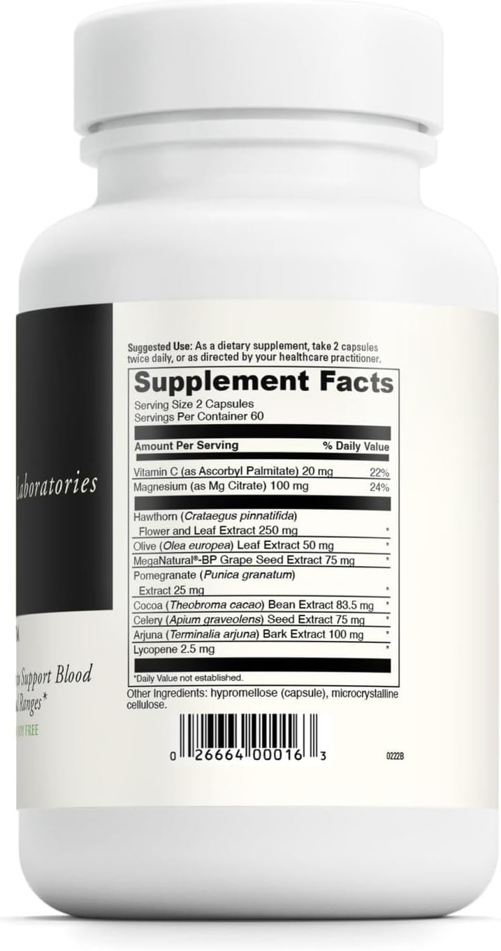 DAVINCI Laboratories BP Elite - Cardiovascular Health - Magnesium, Vitamin C and Herbal Extracts - 120 Capsules
