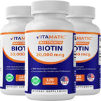 Vitamatic Biotina 20000 mcg con Keratina 100 mg - 120 Comprimidos