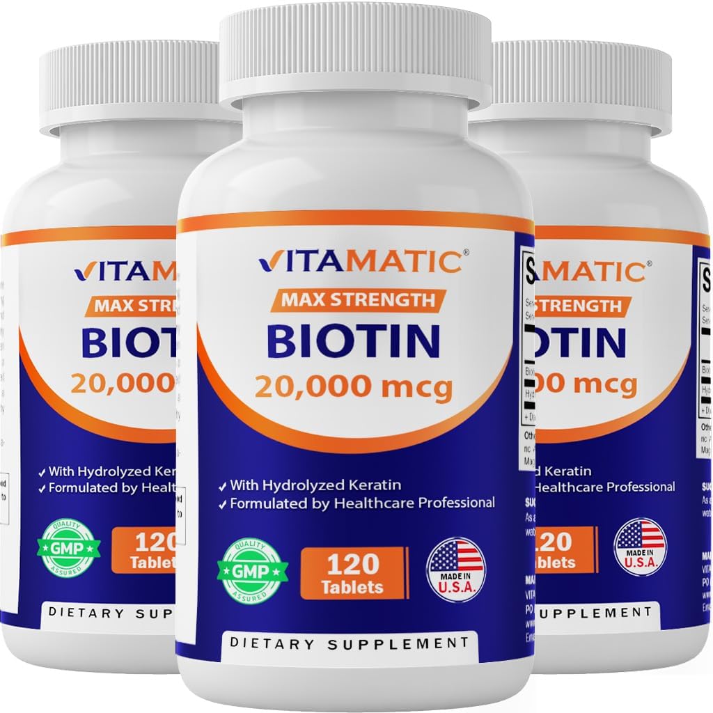 Vitamatic Biotina 20000 mcg con Keratina 100 mg - 120 Comprimidos