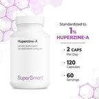 Supersmart - Huperzina-A 100 mcg al día - Suplemento de extracto alcaloide | Sin OGM y Sin Gluten - 120 Cápsulas Vegetales