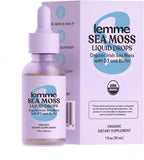 Lemme Irish Sea Moss Orgánico Gotas Líquidas con Vitamina D3 y Biotina, 30 ml