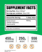 BulkSupplements.com Extracto de Perilla Frutescens - Suplemento Herbal Vegano y Sin Gluten, 450mg por Ración, 250g