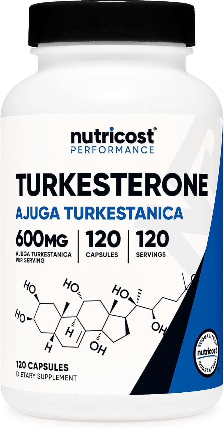 Nutricost Turkesterone Dietary Supplement 600mg, 120 Cápsulas - Vegetariano, No GMO y Sin Gluten