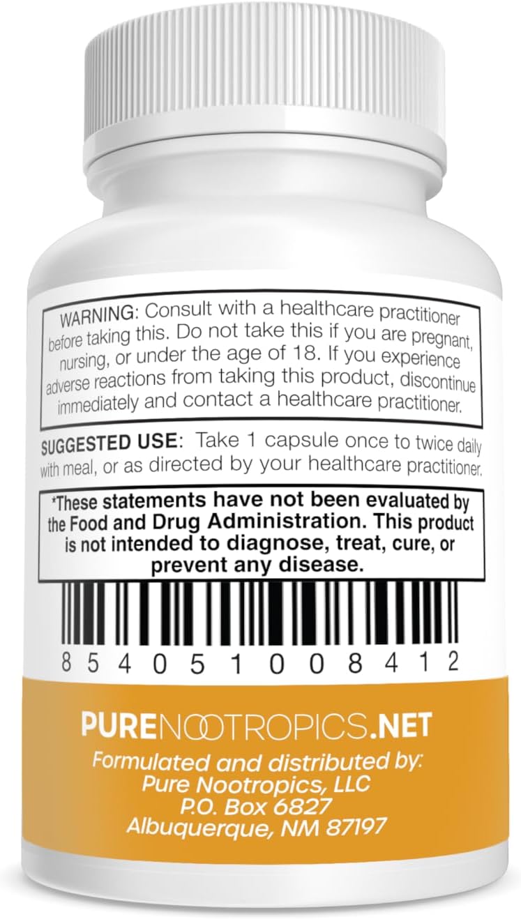 Pure Nootropics - Dihidroberberina (GlucoVantage) 100 mg, 90 Cápsulas | Super Berberine