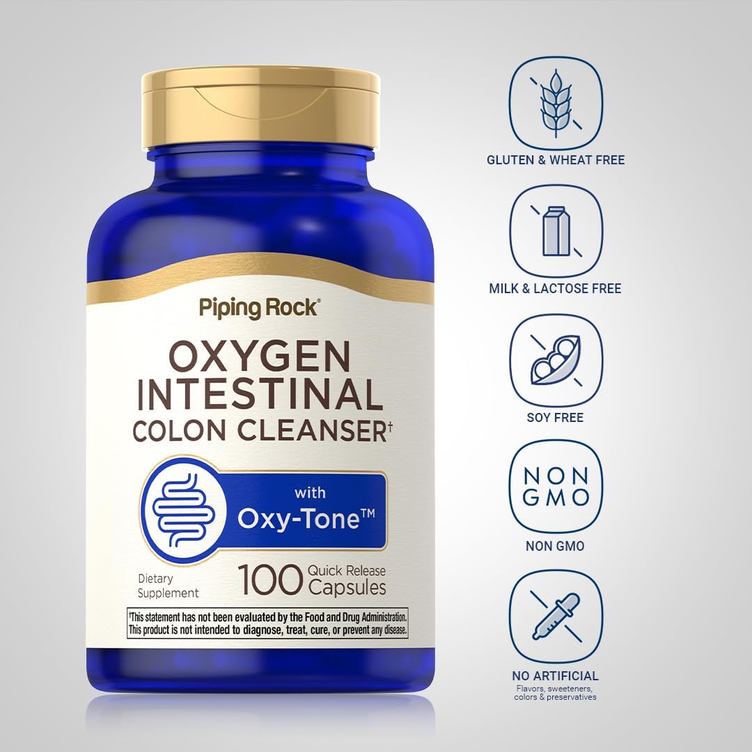 Piping Rock Colon Cleanse - 100 Cápsulas - Limpiador Intestinal con Magnesio Ozonizado
