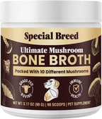 Special Breed Caldo de Huesos de Res para Perros - Proteína Alta con 10 Setas Orgánicas y Colágeno