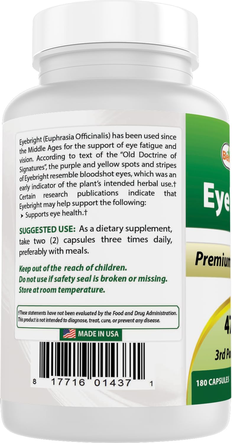 Best Naturals Eyebright 470 mg – 180 Cápsulas